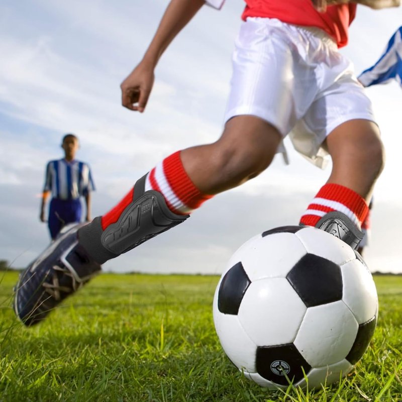 BTideas Soccer Shin Guards Sleeves with Ankle Protection, Adjustable Strap - S (3'11"–4'7")