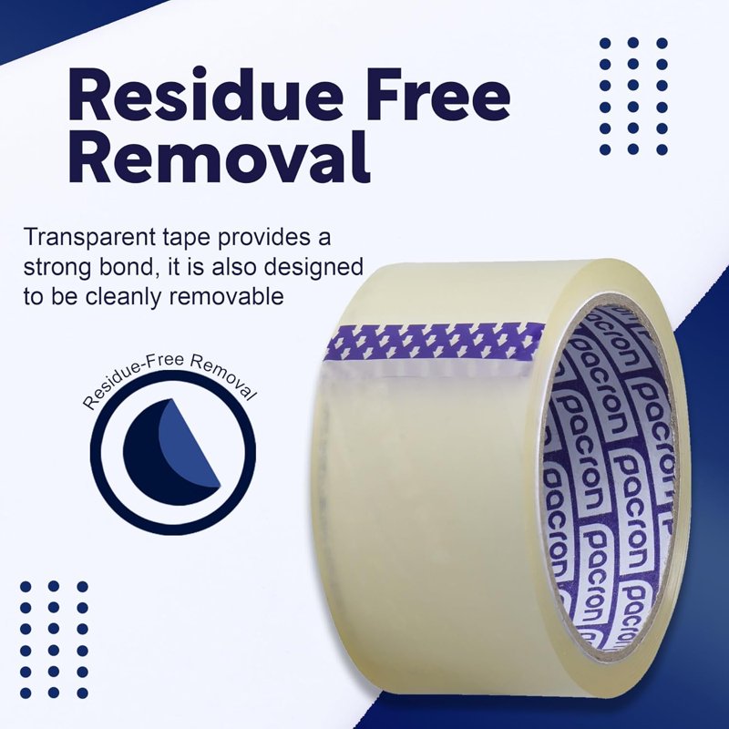 Clear Packing Tape 6 Rolls, 1.88 x 55 Yards for Moving & Shipping