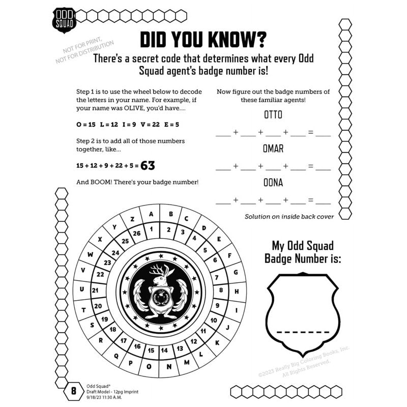 Kids Coloring Book - Odd Squad Imprint with 25 Pages for Art & Learning