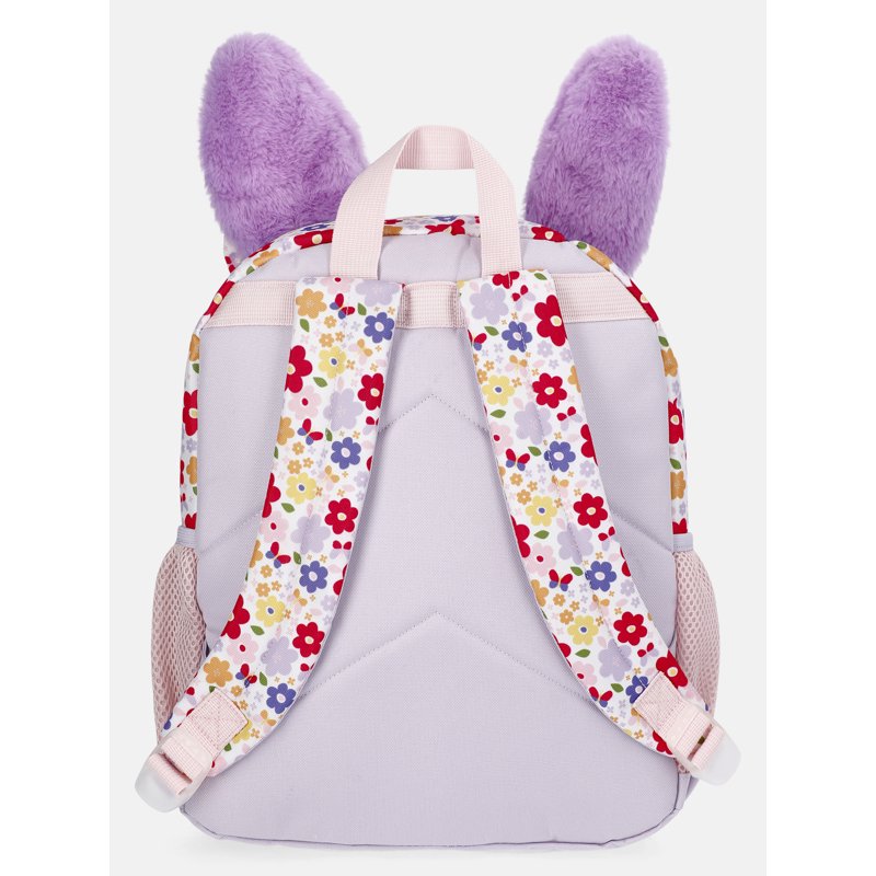 Toddler Floral Bunny Love Backpack - Soft Lilac, 13.5 Inch Kids School Bag