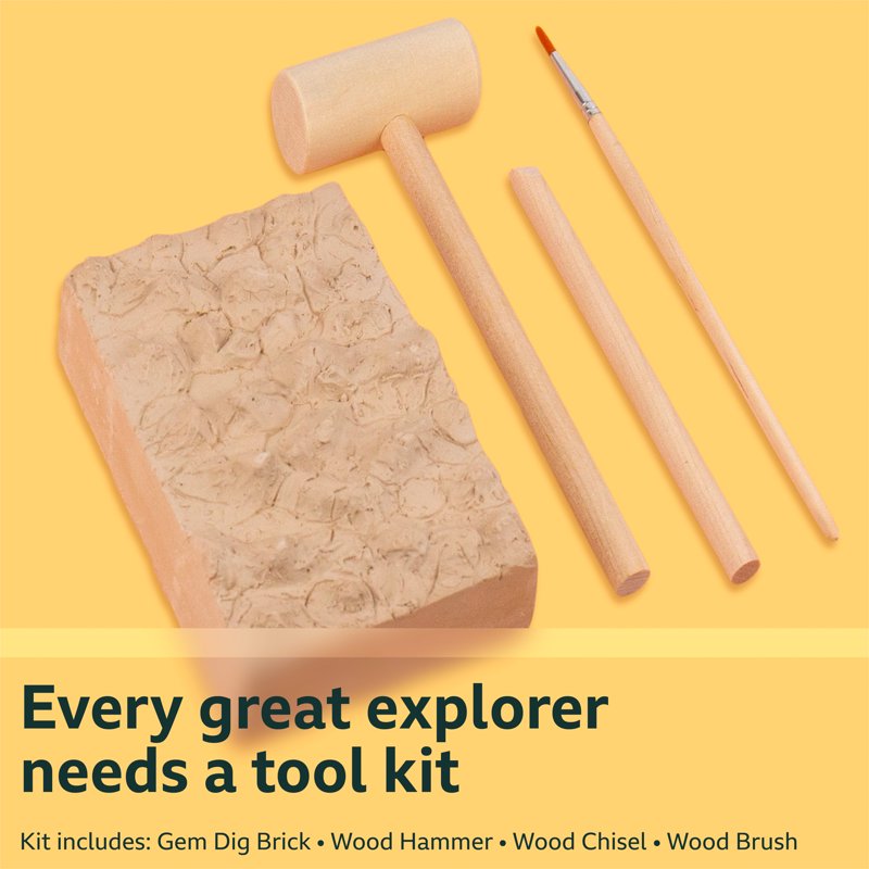 Gemstone Dig Kit for Kids - Excavation & Discover Natural Gems Ages 6+
