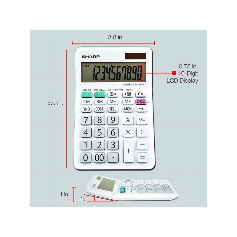 Desktop Calculator with Large LCD, Currency Conversion & Tax Keys