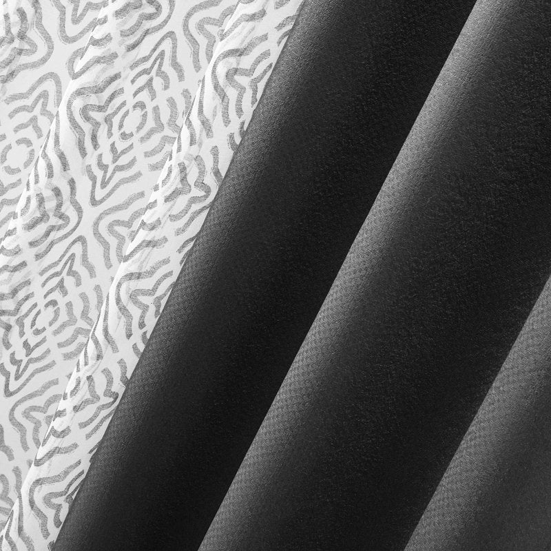 Blackout & Sheer Curtain Set - 4 Pieces, Gray, 27.5 x 95 Inches