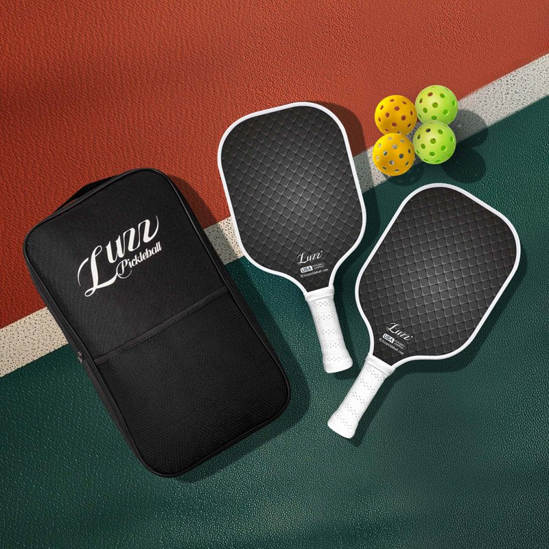 Variation of THIS listing: LUZZ Carbon Fiber Pickleball Paddle Set of 2 with 4 Balls and Carry Bag, USAPA Approved, T705 + DARK