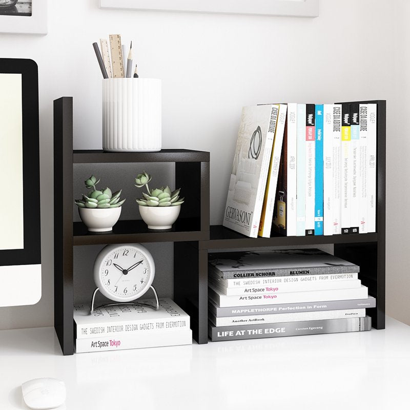 Wood Desktop Organizer with Adjustable Compartments - Office & Home Storage
