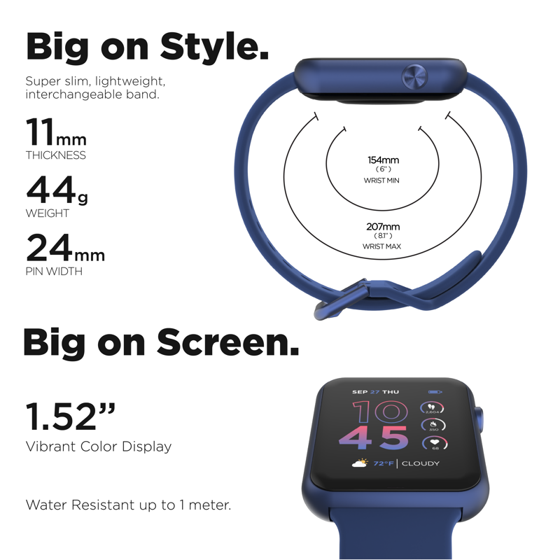 Smartwatch with Health & Fitness Tracking, Notifications & Customizable Features