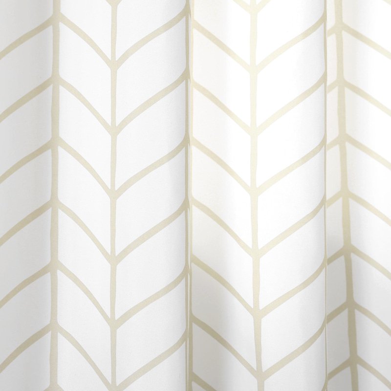 Chevron Geo Window Curtain Panels - Black, Gray & Neutral - 52x84 Inches