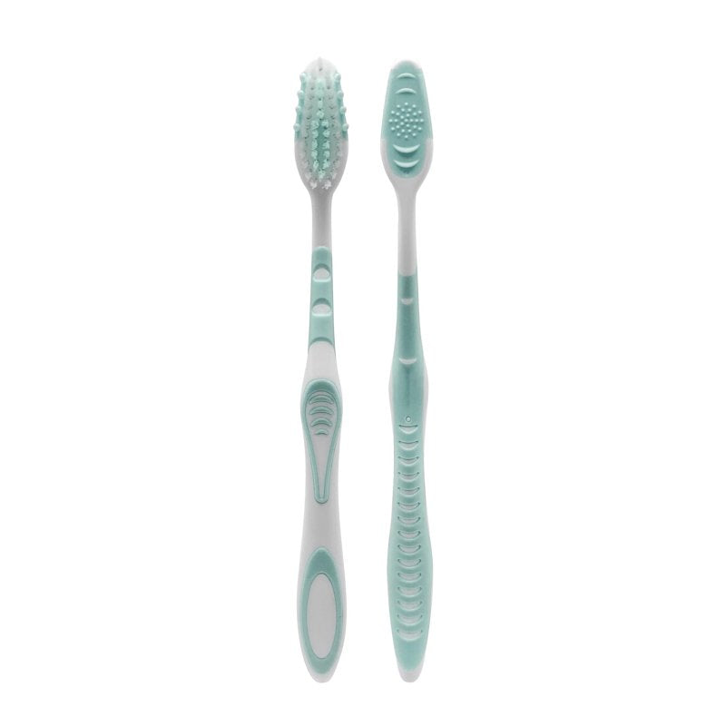 Manual Toothbrushes with Contoured Bristles & Ergonomic Handle - 6 Count