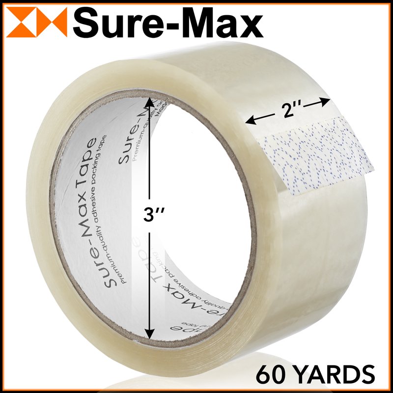 Heavy-Duty Packing Tape Rolls - Clear, 2.7 Mil, 60 Yards, 36-Pack