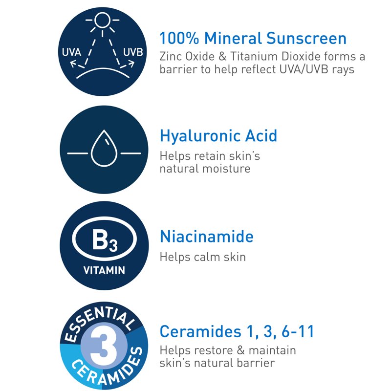 Mineral Sunscreen SPF 30 Face Lotion for Sensitive Skin - Fragrance-Free, Unisex, 2.5 oz