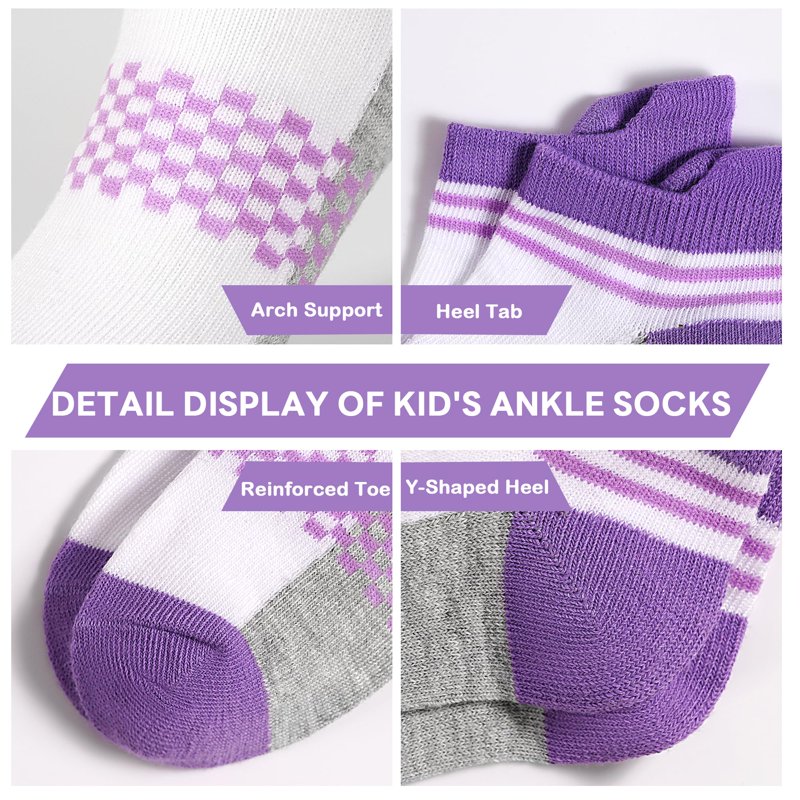 ELUTONG Kids Socks 12 Pairs Ankle Athletic Low Cut 1-14 Years Variation: Multicolor-c, 03