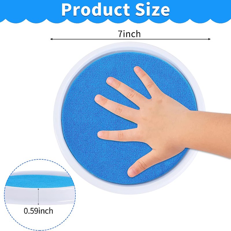 Rainbow Ink Pad Set for Kids - Washable & Waterproof Craft Supplies, Pack of 8