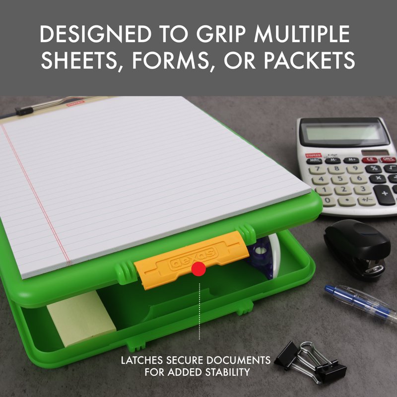 Storage Clipboard with Secure Locking Compartment - 9.5 x 13.5 Inches, Green & Black Options