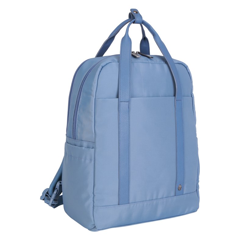 Convertible 16-Inch Nylon Travel Backpack Tote with Laptop Sleeve - Blue Shadow