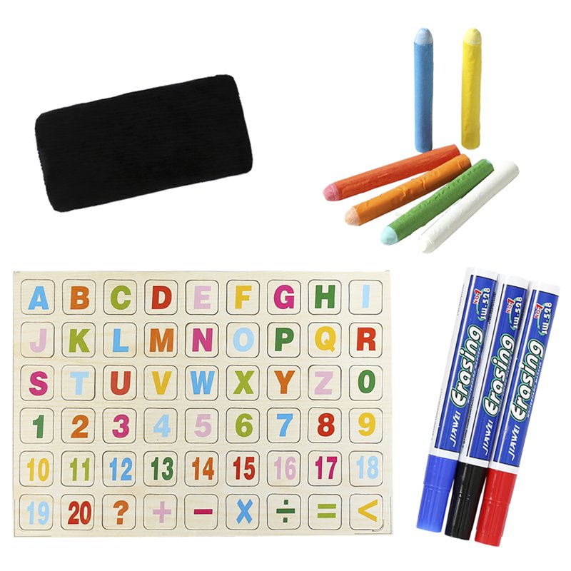 Kids Double-Sided Wooden Easel with Whiteboard & Chalkboard - 15.35 x 11.8 in
