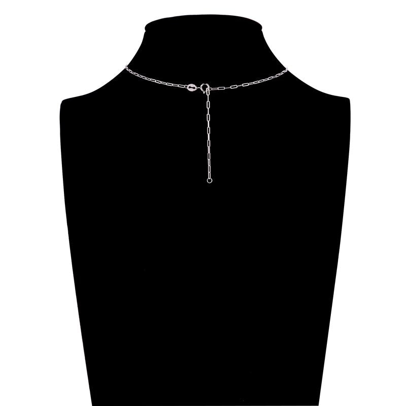 Sterling Silver Paperclip Chain Necklace with Charm Connector - 16 Inch + 2 Inch Extender