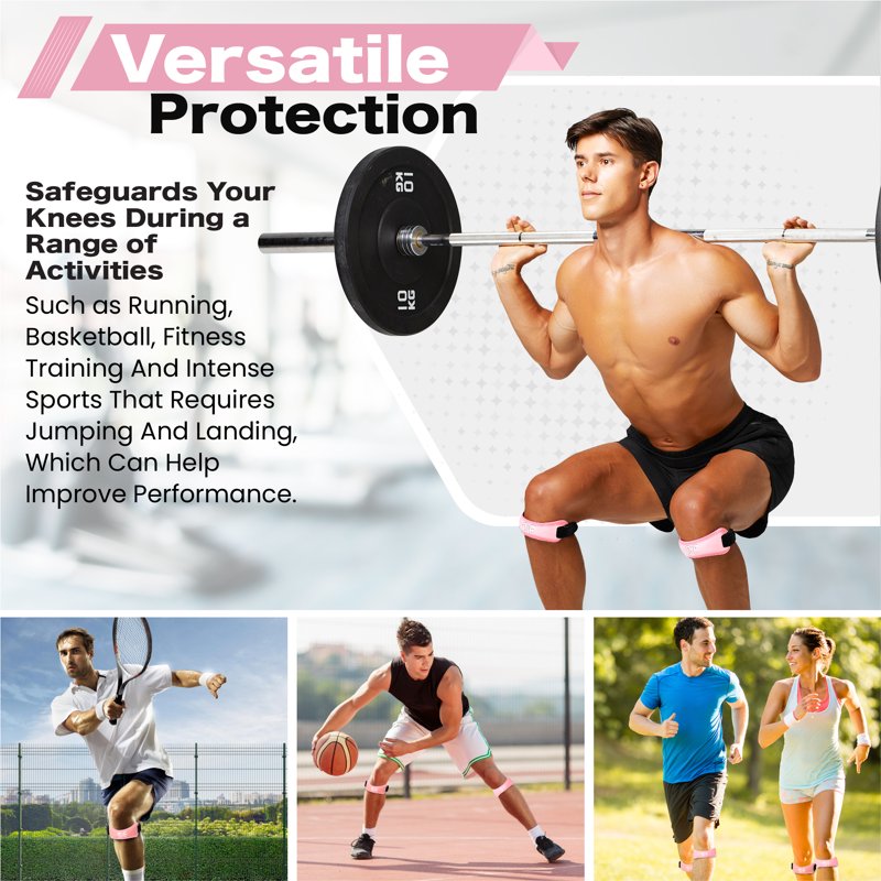 Adjustable Knee Support Strap for Pain Relief and Stability - 2 Pack