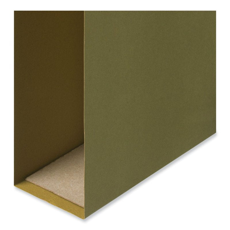 Legal Size Hanging File Folders with Flat Bottom Design, 1/5-Cut Tab, Green, 25 Pack