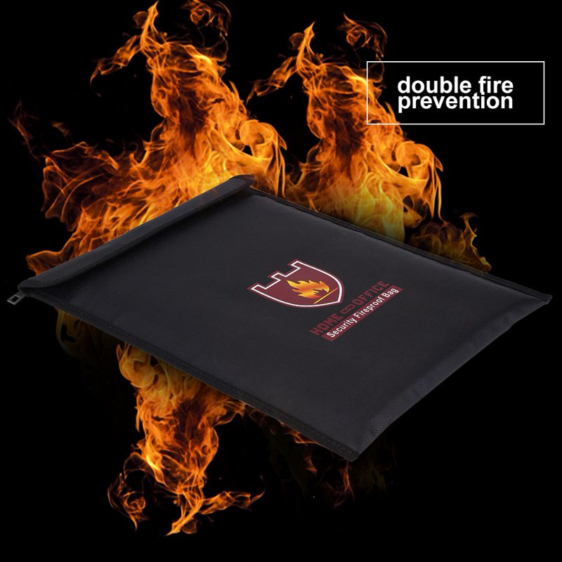 Fireproof Document Bag Waterproof Safe Pouch for Valuables 14x11 Inches