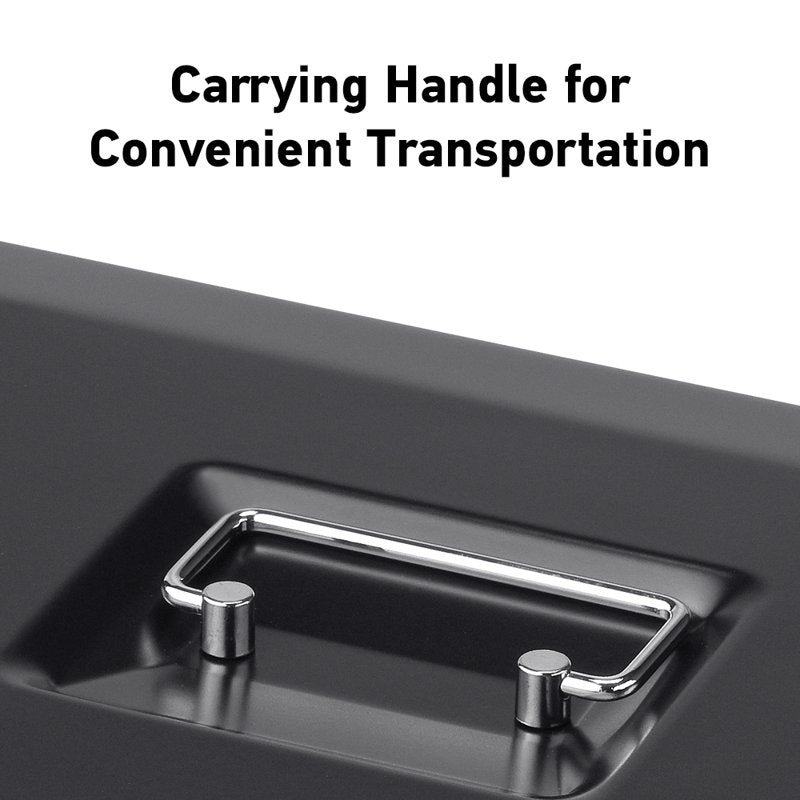 Steel Cash Box with Key Lock - Portable Locking Storage for Cash & Small Items