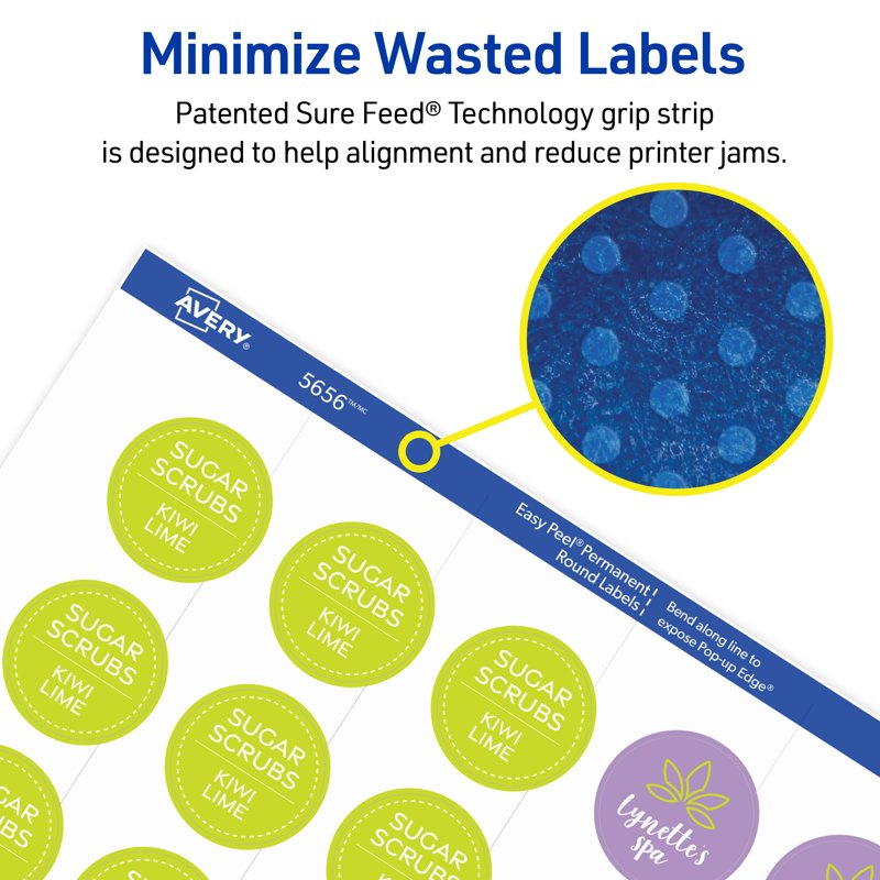 1-Inch Round Label Stickers - Permanent White Printable Labels, 1200 Pack