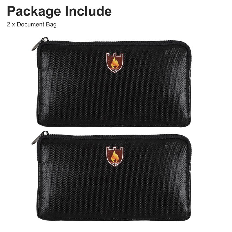 Fireproof Document Bag Set Waterproof Safe Storage Pouch for Valuables