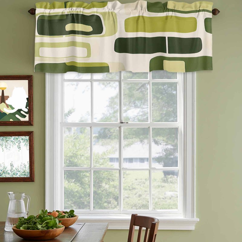 Boho Window Valances Set - Light Filtering Curtain Panels for Living Room & Bedroom