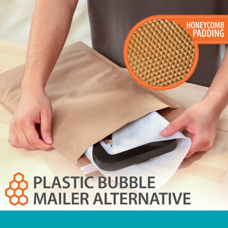 Self-Seal Honeycomb Padded Mailer for Secure Shipping 8.5x11 Brown 10 Pack