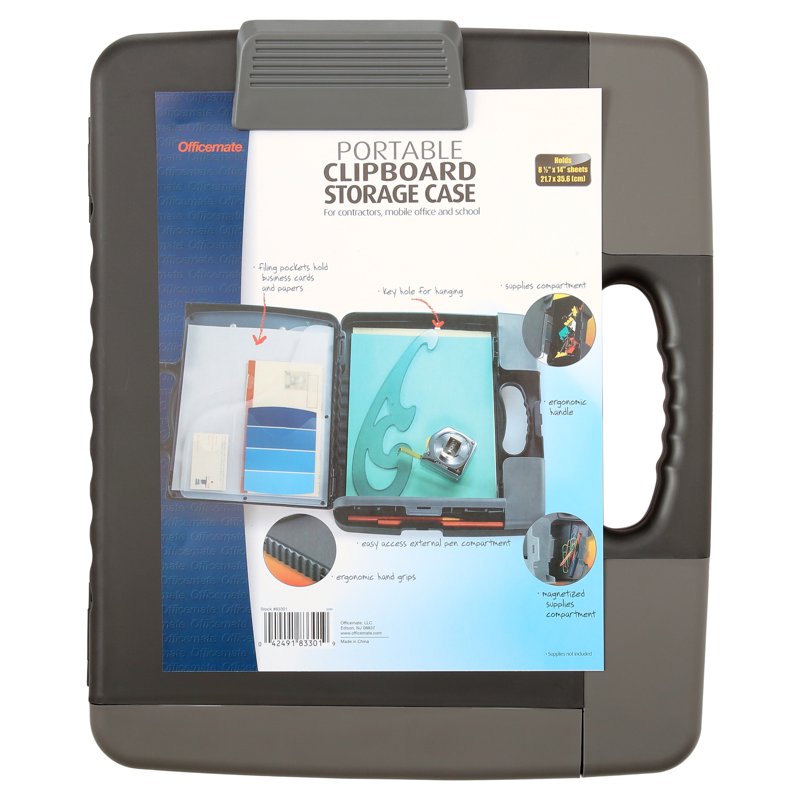 Portable Clipboard Storage Case with Filing Pockets - Heavy Duty Office Organizer