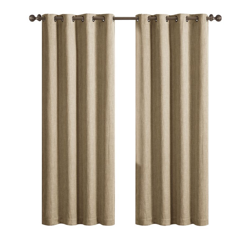Blackout Window Curtain Panel with Grommet Top - Textured Fabric, Light Blocker