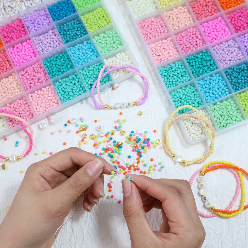 DIY Bracelets Making Kit with 12,000 Beads for Jewelry Crafting, All Colors Included