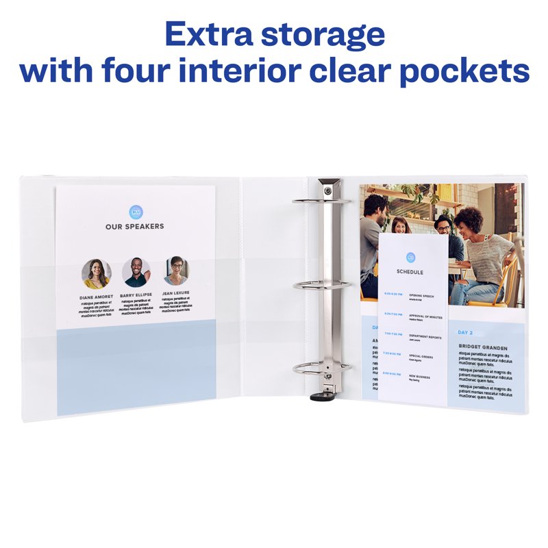 3-Inch Capacity View Binder Set - Durable White 4-Pack with Slant Rings