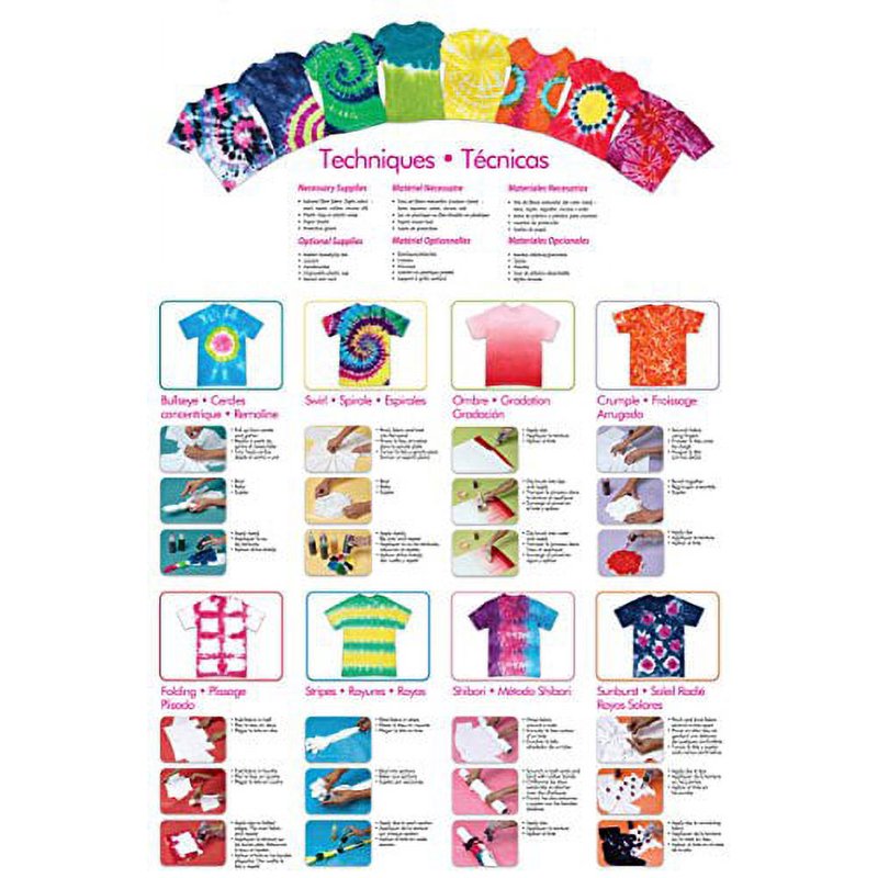 Tie-Dye Kit for Clothing and Fabrics - 12 Colors, 36 Projects, Easy One-Step Process