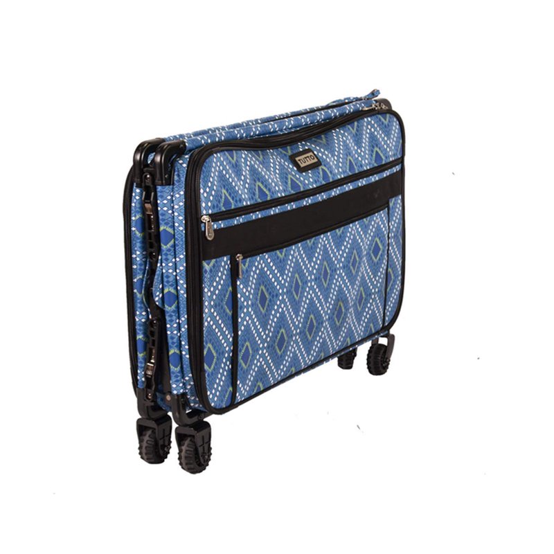 Travel Sewing Machine Case on Wheels - Lightweight, Collapsible, 28-Inch Blue