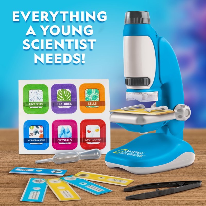 Kids Microscope Science Kit with Up to 250x Magnification and Detachable Eyepiece