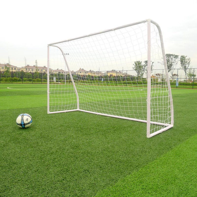 Durable PVC Backyard Soccer Goal 8x5 with Net, White, Portable