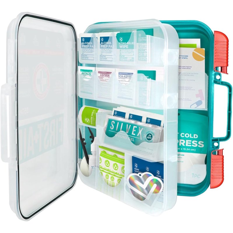 First Aid Kit 351 Pieces - Emergency Medical Supplies for Home & Work
