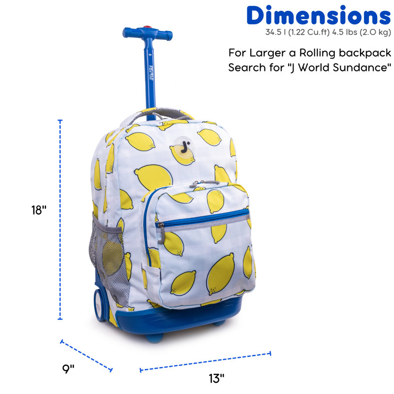 Unisex 18-Inch Rolling Backpack for School and Travel - Durable and Lightweight