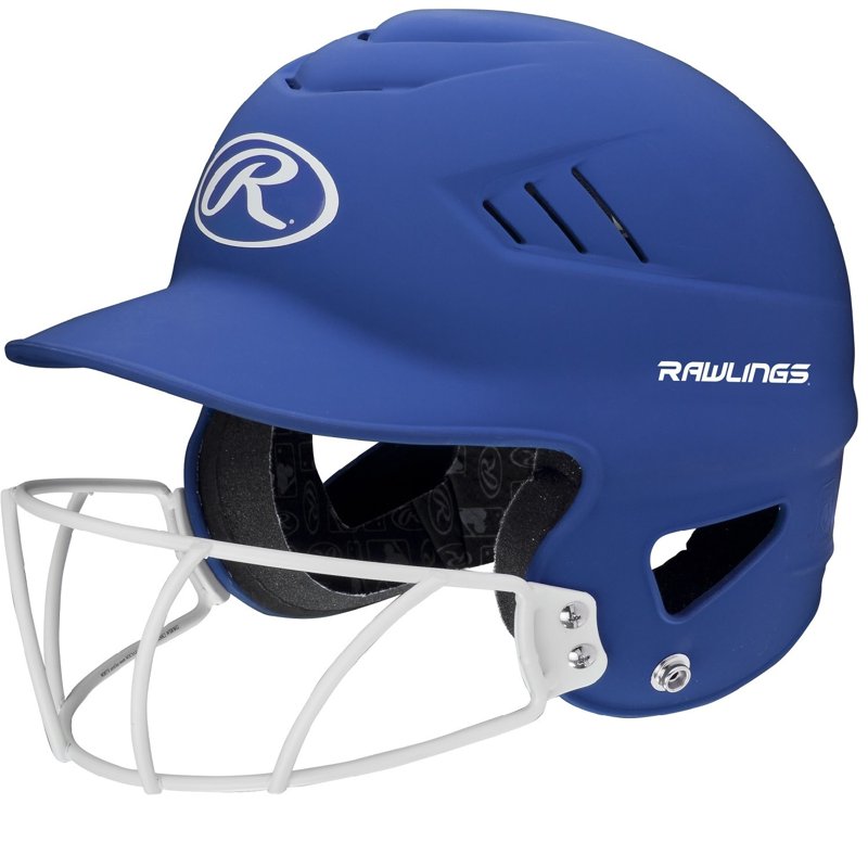 Softball Batting Helmet with Face Guard - Rawlings Coolflo OSFM Matte Scarlet