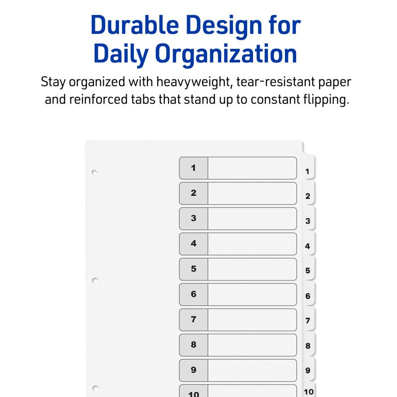 Binder Dividers with Tabs - Refillable Index Page, Reinforced Holes, Pack of 3 or 2 or Single
