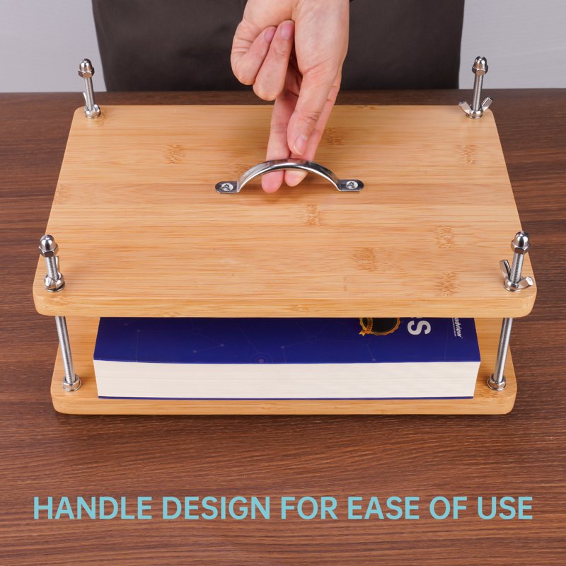 Book Press Binding Kit for Notebooks & Document Repair - Bamboo Tool Set with Handles