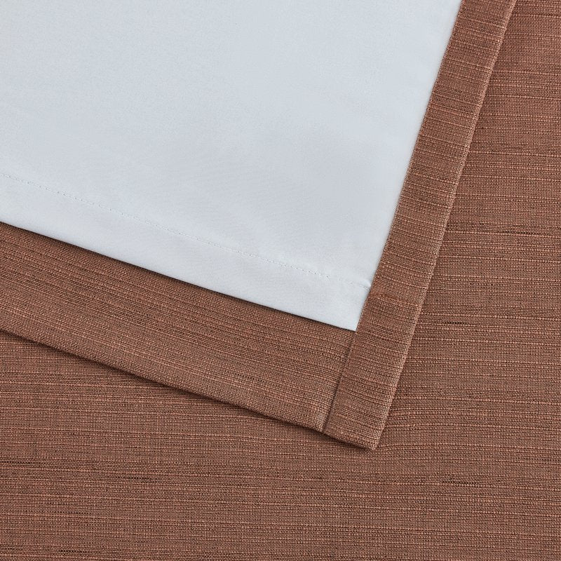 Blackout Linen Curtain Set 2 Panels - Textured Room Darkening & Insulation