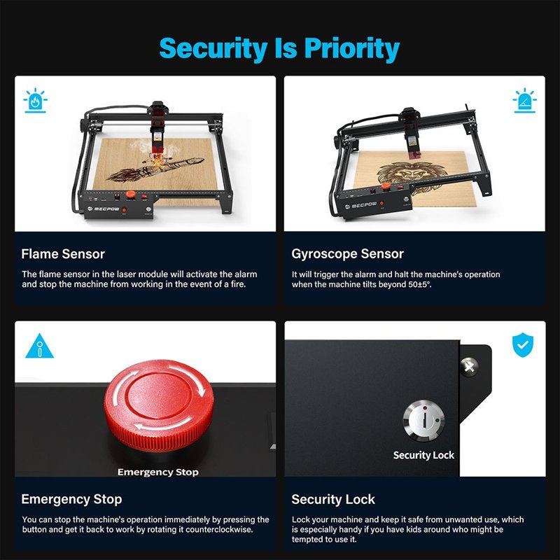 High-Precision Laser Engraving Machine with Safety Features - 5W, Auto Focus