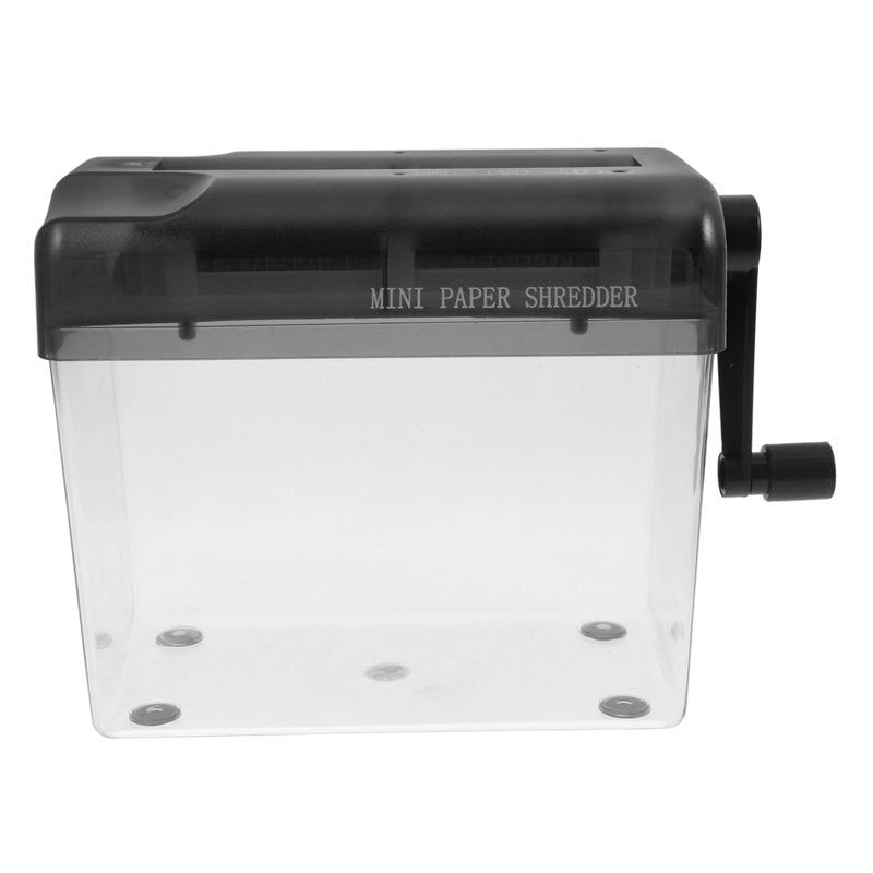 Manual Crosscut Paper Shredder for Office & Home Use - Hand Crank Small Shredding Machine, Black