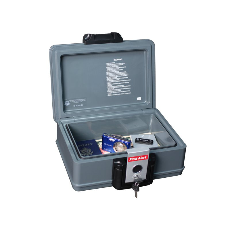 First Alert 0.17 Cu Ft Gray Fire-Resistant Safe with Key Lock
