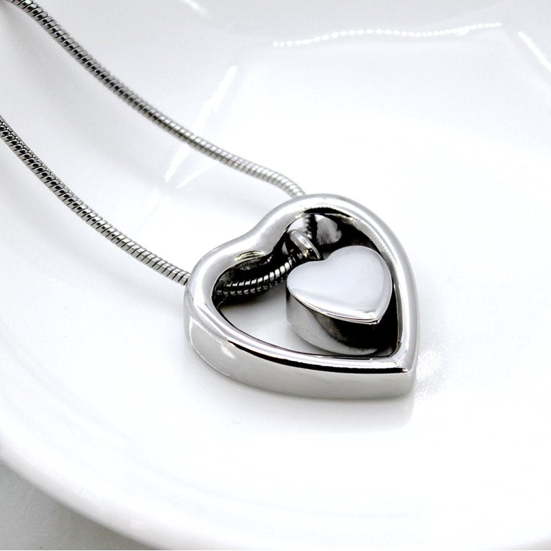 Cremation Jewelry for Ashes Memorial Necklace Heart Keepsake Silver Rose Gold Gold