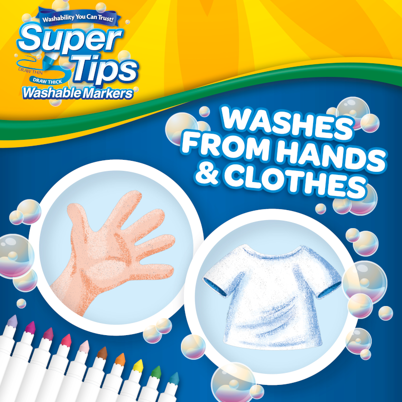 Crayola Super Tips Marker Set 150 Count - Washable Fine & Broad Line Markers for Kids & Adults