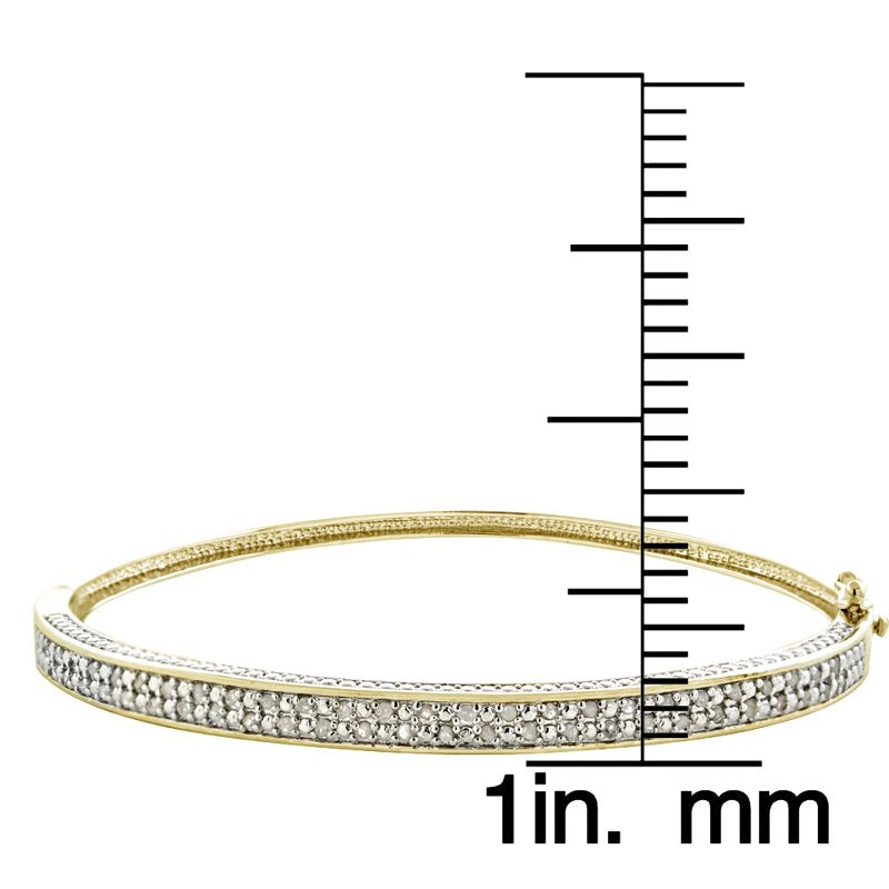 50 Carat Diamond Gold Tone Bangle Bracelet for Women