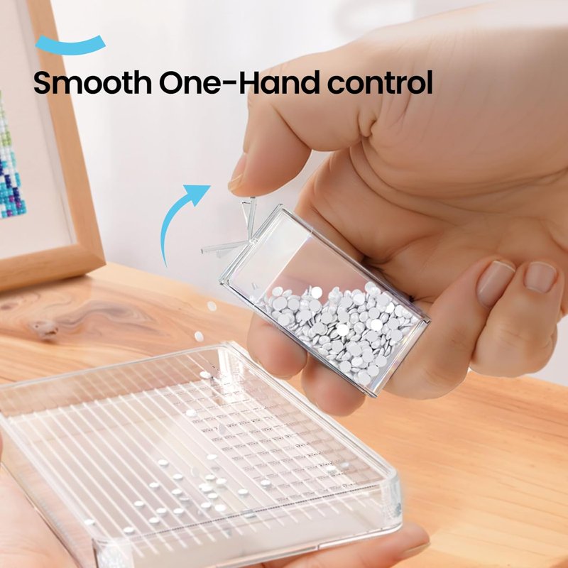 64-Compartment Bead Storage Box with Labels for Diamond Painting Supplies