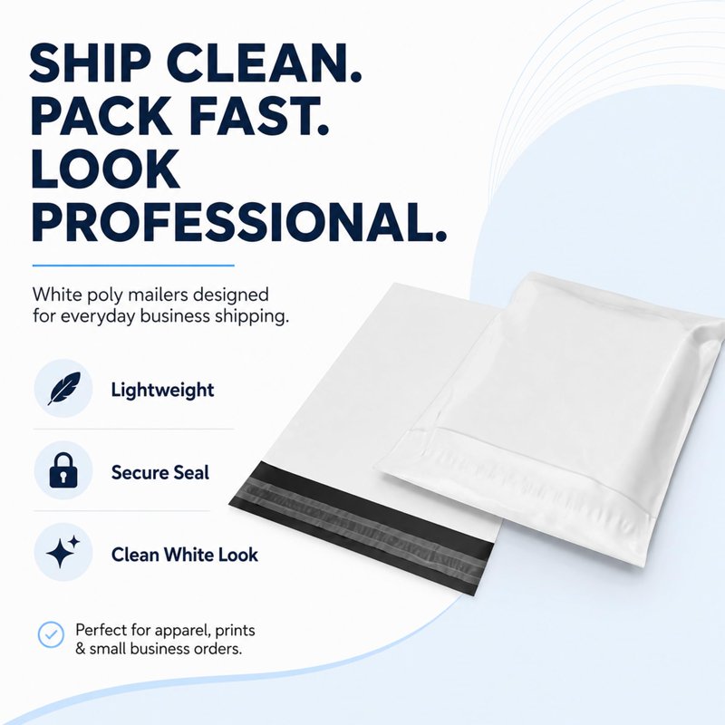 Poly Mailers 7.5x10.5in 100 Pack Waterproof Shipping Bags for Clothes & Books